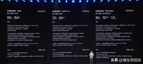 新车 | 售25.35万元起，小米YU7正式上市，纯电中大型SUV/三种动力